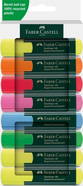 Zakreślacz 1548 8 Kol. Neonowych opakowanie Kartonowe Faber-castell
