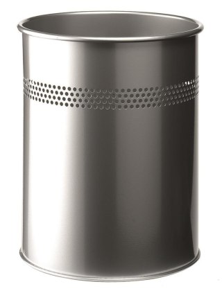 Kosz na śmieci DURABLE metalowy okrągły 15L srebrny 330023