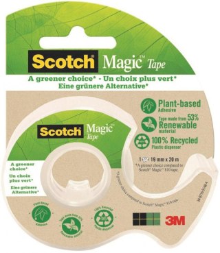 Taśma biurowa ekologiczna SCOTCH Magic (9-1920D), matowa, z dyspenserem, 19mm, 20m, 3M-70005280956