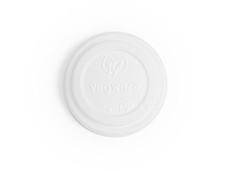 Pokrywka CPLA do kubka papierowego 100ml biała, op. 50 szt. 100% biodegradowalna VLID62-A1