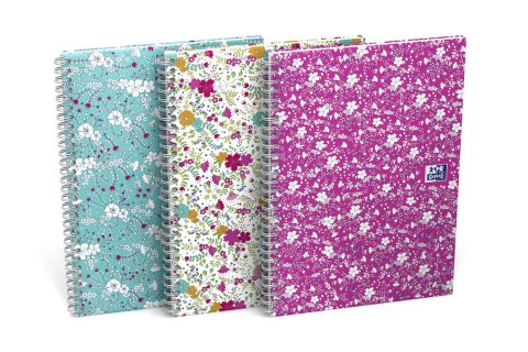 Kołonotatnik B5 60 kartek linia/tagi Floral Oxford 400094959