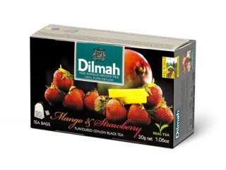 Herbata DILMAH MANGO z TRUSKAWKĄ (20 saszetek) czarna