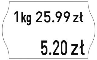 Etykiety cenowe w rolce do metkownicy dwurzędowej Meto, 26x16 mm, białe opakowanie 6 rolek M30014335
