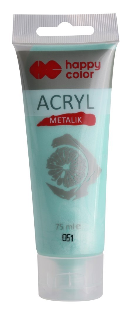 Farba akrylowa 75ml, miętowy metalik, Happy Color HA 7370 0075-051 SALE