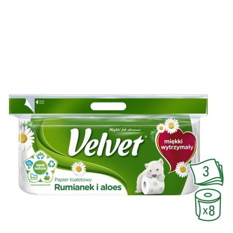 Papier toaletowy Velvet Ecoroll rumianek & aloes 8 rolek