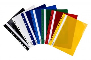 Skoroszyt DOTTS A4 twardy wpinany biały (10szt) SH-DOT-01-06