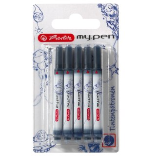 Naboje do piór wiecznych My.Pen, niebieskie, 5 sztuk 300002944 HERLITZ