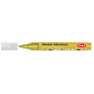 Marker akrylowy, fibrowa końcówka okrągła 2-5mm, złoty TO-402 Toma
