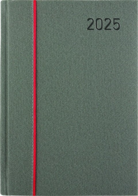 Kalendarz A-4 CLASSIC książkowy (C1), 14 - szary fabric / wstawka tekstylna 2025 TELEGRAPH