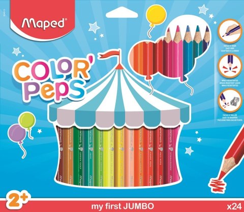 Kredki trójkątne MAPED COLORPEPS JUMBO 24kolorów 834013