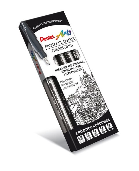 Cienkopis kalibrowany POINTLINER czarny S20P-8A 0,8mm PENTEL