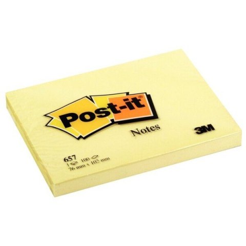 Karteczki samoprzylepne Post-it®, kanarkowożółte, 76 mm x 102 mm, 100 arkuszy/bloczek, 12 bloczków/opakowanie